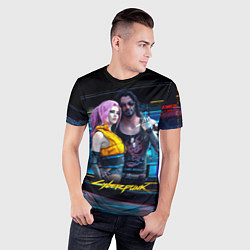Футболка спортивная мужская Johnny и Vi Girl Cyberpunk2077, цвет: 3D-принт — фото 2