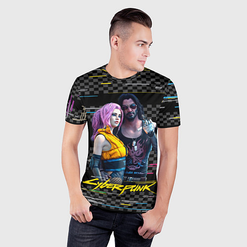 Мужская спорт-футболка Johnny и Vi Girl / 3D-принт – фото 3