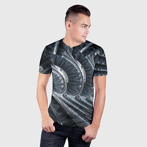 Мужская спорт-футболка Фрактальный абстрактный паттерн Броня Fractal Abst / 3D-принт – фото 3