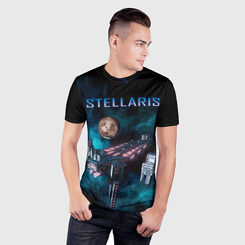 Мужская спорт-футболка Stellaris космический корабль / 3D-принт – фото 3