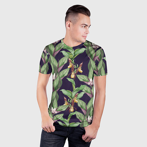Мужская спорт-футболка Цветы Орхидеи / 3D-принт – фото 3