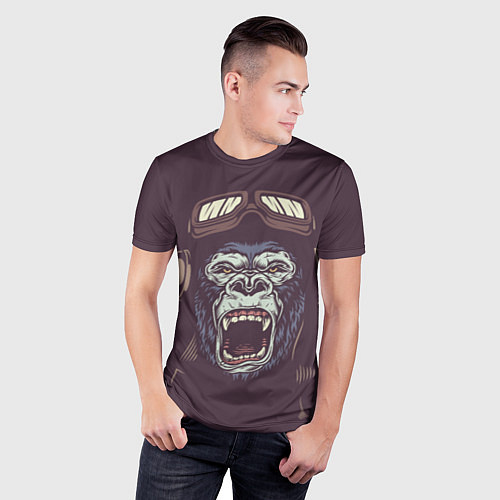 Мужская спорт-футболка Орущая горилла / 3D-принт – фото 3
