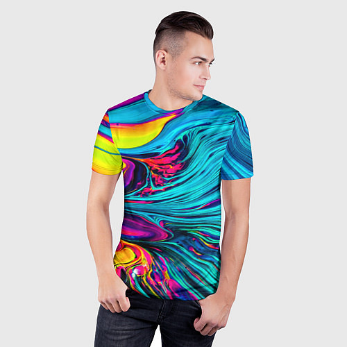 Мужская спорт-футболка Paint Wave / 3D-принт – фото 3