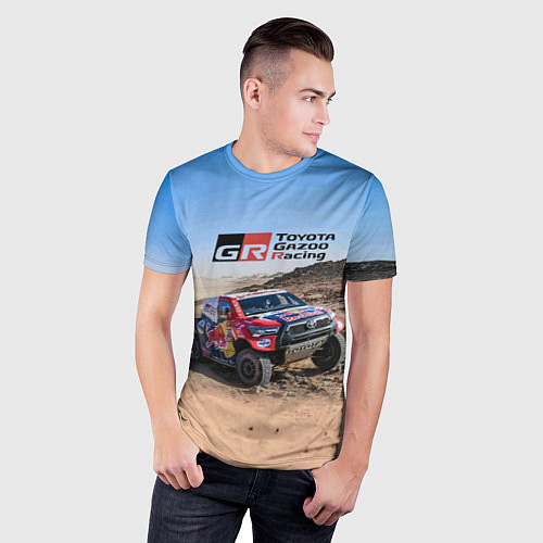 Мужская спорт-футболка Toyota Gazoo Racing Rally Desert Competition Ралли / 3D-принт – фото 3