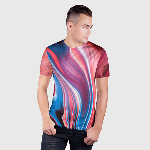 Мужская спорт-футболка Colorful river / 3D-принт – фото 3