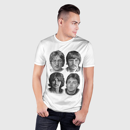 Мужская спорт-футболка LEGENDS JOHN LENNON PAUL MCCARTNEY RINGO STARR GEO / 3D-принт – фото 3