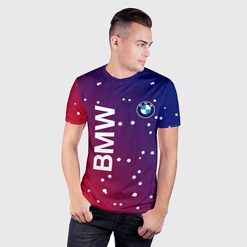Мужская спорт-футболка Бмв bmw градиент / 3D-принт – фото 3