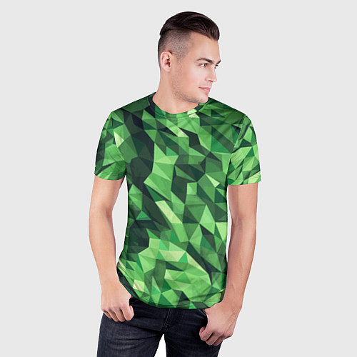 Мужская спорт-футболка Объёмный полигональный камуфляж / 3D-принт – фото 3