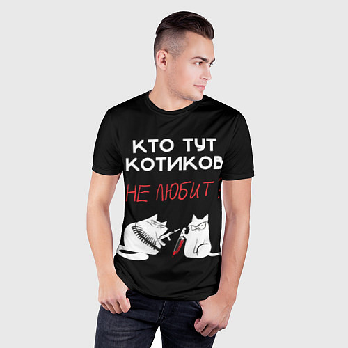 Мужская спорт-футболка Любите котиков! / 3D-принт – фото 3