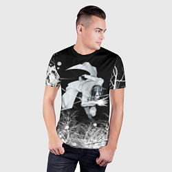 Футболка спортивная мужская Белый Неон над лесом White Neon, цвет: 3D-принт — фото 2