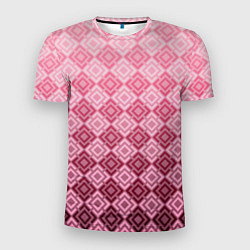 Мужская спорт-футболка Розовый геометрический градиентный узор