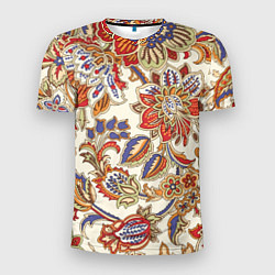 Футболка спортивная мужская Цветочный винтажный орнамент, цвет: 3D-принт