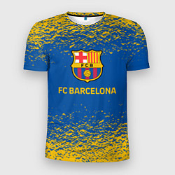 Футболка спортивная мужская Barcelona желтые брызги, цвет: 3D-принт
