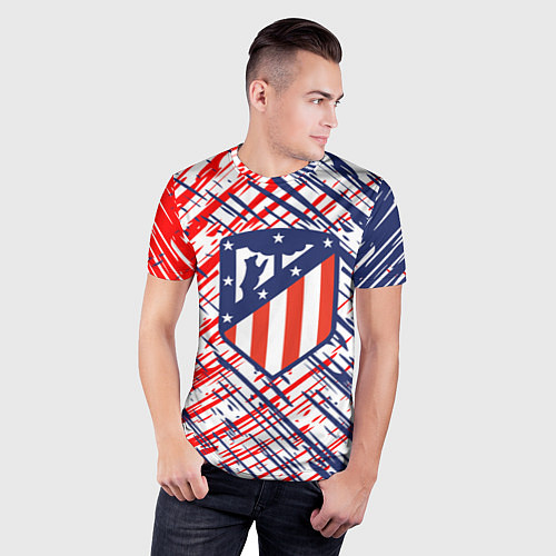 Мужская спорт-футболка Атлетико мадрид краска / 3D-принт – фото 3