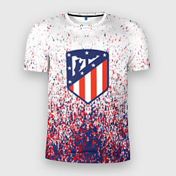 Футболка спортивная мужская Atletico madrid logo брызги красок, цвет: 3D-принт