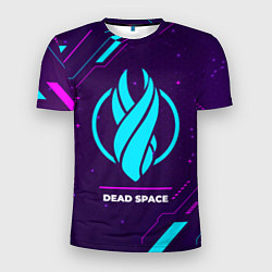 Футболка спортивная мужская Символ Dead Space в неоновых цветах на темном фоне, цвет: 3D-принт