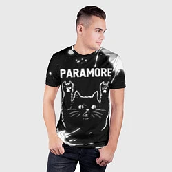Футболка спортивная мужская Группа Paramore и Рок Кот, цвет: 3D-принт — фото 2