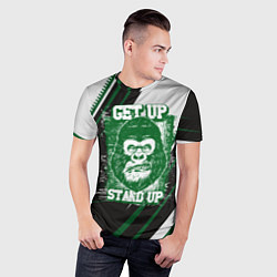 Футболка спортивная мужская Голова злой гориллы, цвет: 3D-принт — фото 2