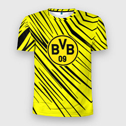 Футболка спортивная мужская Borussia боруссия абстрактный фон желтый, цвет: 3D-принт