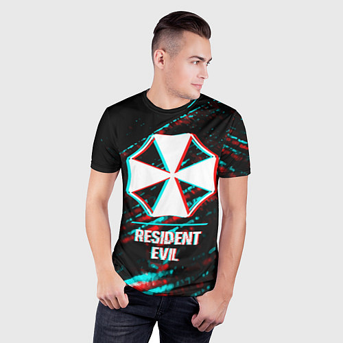 Мужская спорт-футболка Resident Evil в стиле Glitch Баги Графики на темно / 3D-принт – фото 3