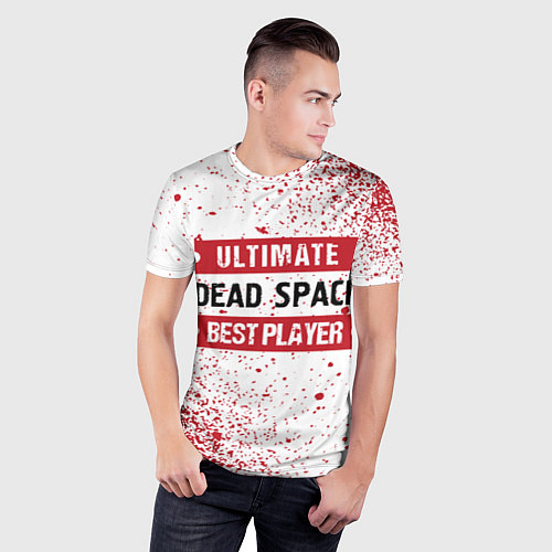 Мужская спорт-футболка Dead Space: красные таблички Best Player и Ultimat / 3D-принт – фото 3