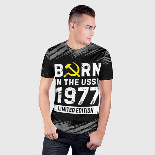 Мужская спорт-футболка Born In The USSR 1977 year Limited Edition / 3D-принт – фото 3