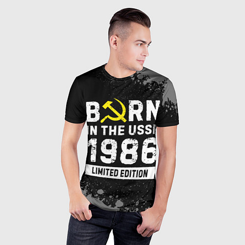 Мужская спорт-футболка Born In The USSR 1986 year Limited Edition / 3D-принт – фото 3
