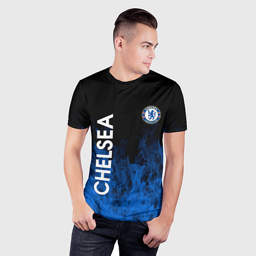 Мужская спорт-футболка Chelsea пламя / 3D-принт – фото 3
