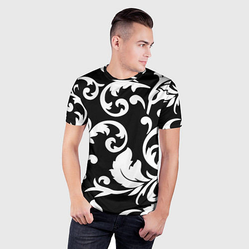 Мужская спорт-футболка Minimalist floral pattern / 3D-принт – фото 3