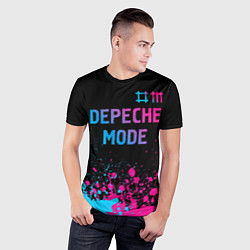 Футболка спортивная мужская Depeche Mode Neon Gradient, цвет: 3D-принт — фото 2