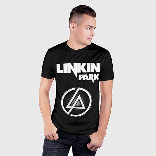 Мужская спорт-футболка Linkin Park логотип и надпись / 3D-принт – фото 3