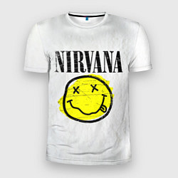 Футболка спортивная мужская Nirvana логотип гранж, цвет: 3D-принт