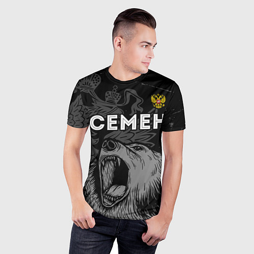 Мужская спорт-футболка Семен Россия Медведь / 3D-принт – фото 3