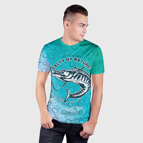 Мужская спорт-футболка Рыбалка New Jersey / 3D-принт – фото 3