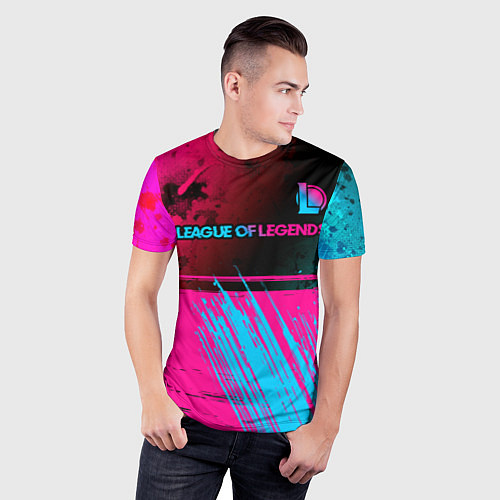 Мужская спорт-футболка League of Legends Neon Gradient / 3D-принт – фото 3