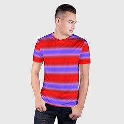 Футболка спортивная мужская Striped pattern мягкие размытые полосы красные фио, цвет: 3D-принт — фото 2