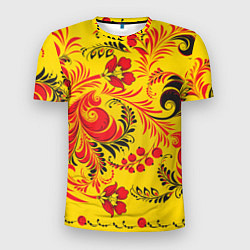 Мужская спорт-футболка Хохломская Роспись Цветы