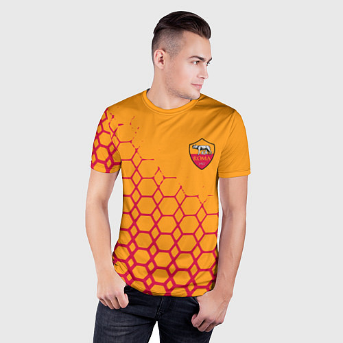 Мужская спорт-футболка Рома соты / 3D-принт – фото 3