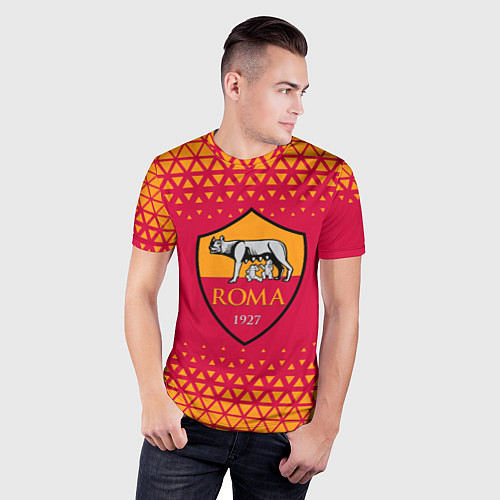 Мужская спорт-футболка Рома roma абстракция / 3D-принт – фото 3