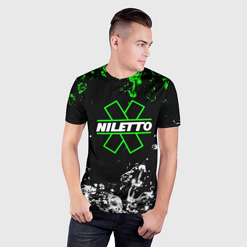 Мужская спорт-футболка Нилето niletto текстура воды / 3D-принт – фото 3
