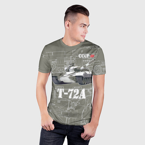 Мужская спорт-футболка Основной боевой танк Т-72А 1973 / 3D-принт – фото 3