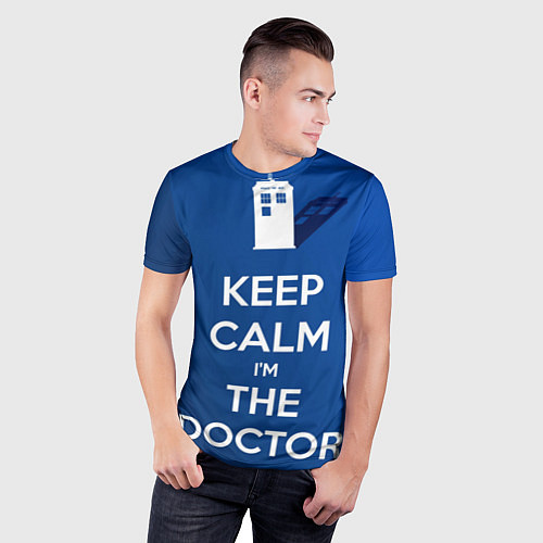 Мужская спорт-футболка Keep calm Im the Doctor / 3D-принт – фото 3