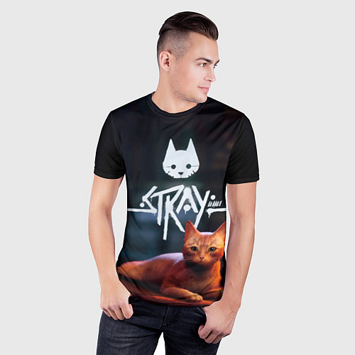 Мужская спорт-футболка Stray бродячий кот / 3D-принт – фото 3