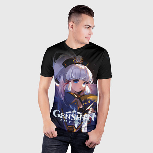 Мужская спорт-футболка Камисато Аяка - наследницей семьи Камисато / 3D-принт – фото 3