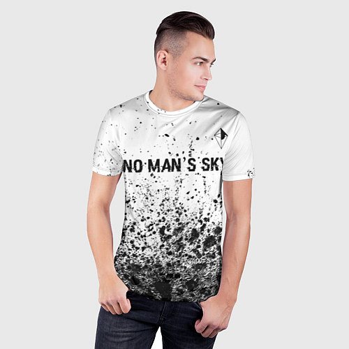 Мужская спорт-футболка No Mans Sky Glitch на светлом фоне / 3D-принт – фото 3