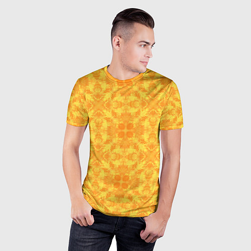 Мужская спорт-футболка Желтый абстрактный летний орнамент / 3D-принт – фото 3
