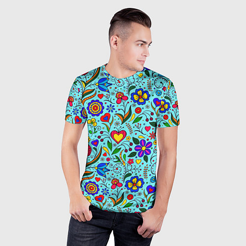 Мужская спорт-футболка FLOWER PALETTE / 3D-принт – фото 3