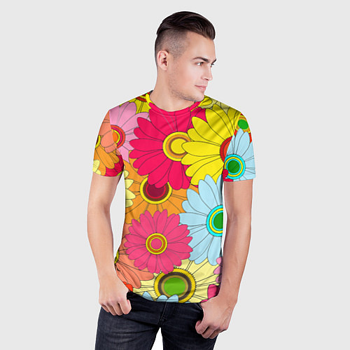 Мужская спорт-футболка CHAMOMILE CHRYSANTHEMUMS / 3D-принт – фото 3