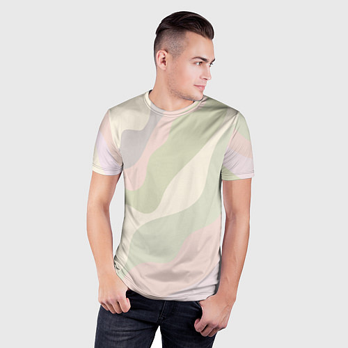 Мужская спорт-футболка Произвольные цветные полосы colored stripes / 3D-принт – фото 3