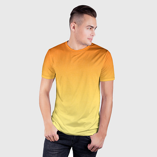 Мужская спорт-футболка Оранжевый, желтый градиент / 3D-принт – фото 3